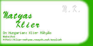 matyas klier business card